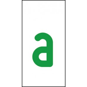 Schild Einzelbuchstabe a | grün · weiß