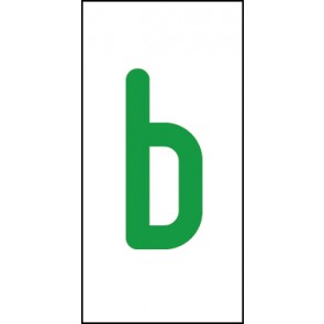 Schild Einzelbuchstabe b | grün · weiß