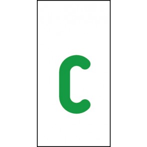 Aufkleber Einzelbuchstabe c | grün · weiß