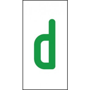 Schild Einzelbuchstabe d | grün · weiß