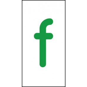 Magnetschild Einzelbuchstabe f | grün · weiß
