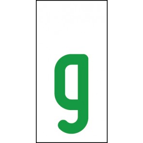 Schild Einzelbuchstabe g | grün · weiß selbstklebend