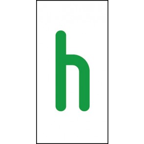 Schild Einzelbuchstabe h | grün · weiß