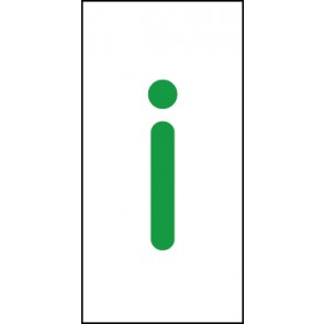 Schild Einzelbuchstabe i | grün · weiß