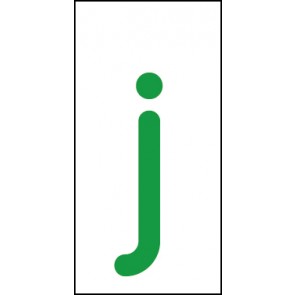 Schild Einzelbuchstabe j | grün · weiß