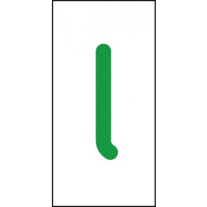 Aufkleber Einzelbuchstabe l | grün · weiß