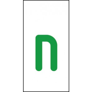 Aufkleber Einzelbuchstabe n | grün · weiß