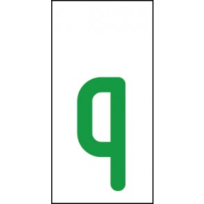 Aufkleber Einzelbuchstabe q | grün · weiß | stark haftend