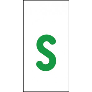 Aufkleber Einzelbuchstabe s | grün · weiß