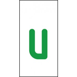 Schild Einzelbuchstabe u | grün · weiß