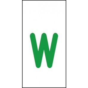 Magnetschild Einzelbuchstabe w | grün · weiß