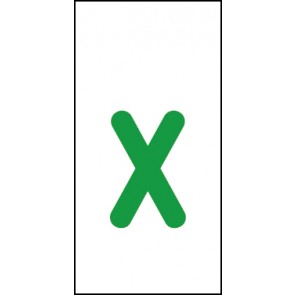 Aufkleber Einzelbuchstabe x | grün · weiß