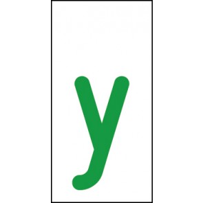 Schild Einzelbuchstabe y | grün · weiß selbstklebend
