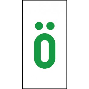 Schild Einzelbuchstabe ö | grün · weiß