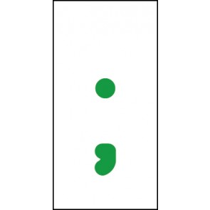 Schild Sonderzeichen Strichpunkt | grün · weiß selbstklebend