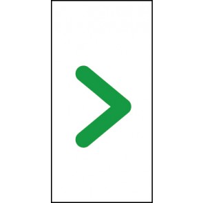 Schild Sonderzeichen größer als | grün · weiß selbstklebend