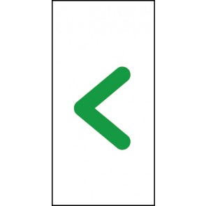 Schild Sonderzeichen kleiner als | grün · weiß