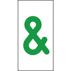 Schild Sonderzeichen Kaufmännisches Und | grün · weiß selbstklebend