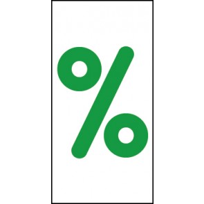 Aufkleber Sonderzeichen Prozent | grün · weiß | stark haftend