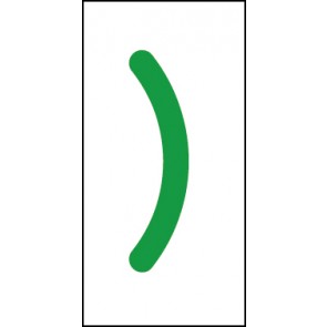 Magnetschild Sonderzeichen Klammer zu | grün · weiß