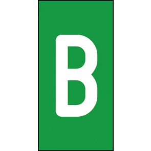Aufkleber Einzelbuchstabe B | weiß · grün