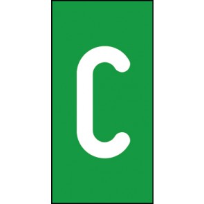 Schild Einzelbuchstabe C | weiß · grün selbstklebend