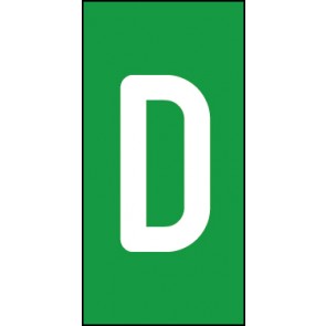 Aufkleber Einzelbuchstabe D | weiß · grün | stark haftend