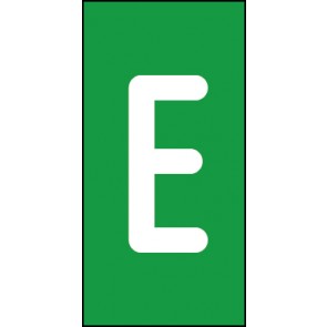 Aufkleber Einzelbuchstabe E | weiß · grün | stark haftend
