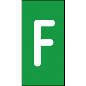 Aufkleber Einzelbuchstabe F | weiß · grün | stark haftend