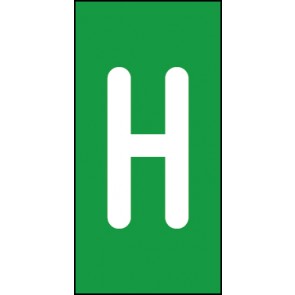 Schild Einzelbuchstabe H | weiß · grün selbstklebend
