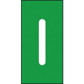 Schild Einzelbuchstabe I | weiß · grün selbstklebend