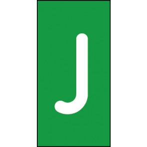 Schild Einzelbuchstabe J | weiß · grün selbstklebend