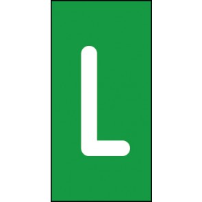 Schild Einzelbuchstabe L | weiß · grün selbstklebend