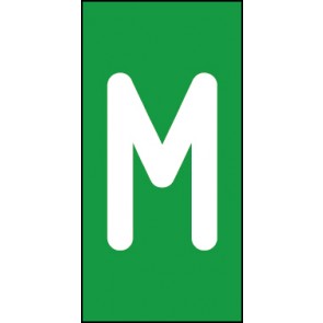 Schild Einzelbuchstabe M | weiß · grün