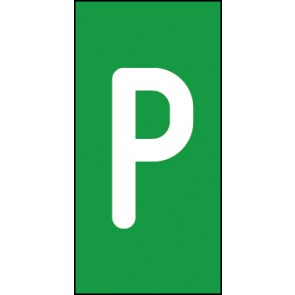 Schild Einzelbuchstabe P | weiß · grün