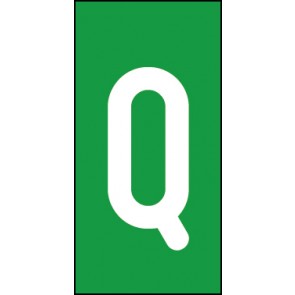 Aufkleber Einzelbuchstabe Q | weiß · grün | stark haftend