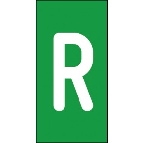Schild Einzelbuchstabe R | weiß · grün selbstklebend