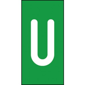 Schild Einzelbuchstabe U | weiß · grün selbstklebend