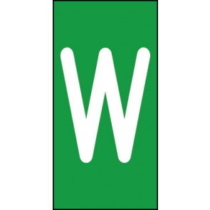 Aufkleber Einzelbuchstabe W | weiß · grün
