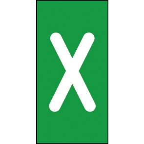 Aufkleber Einzelbuchstabe X | weiß · grün