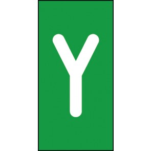 Schild Einzelbuchstabe Y | weiß · grün selbstklebend