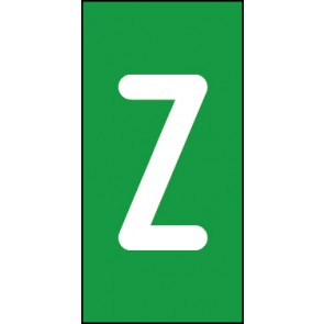 Aufkleber Einzelbuchstabe Z | weiß · grün | stark haftend