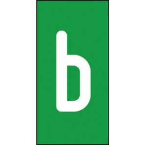 Aufkleber Einzelbuchstabe b | weiß · grün