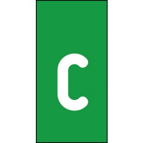 Aufkleber Einzelbuchstabe c | weiß · grün | stark haftend