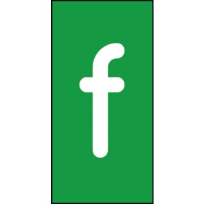 Schild Einzelbuchstabe f | weiß · grün selbstklebend