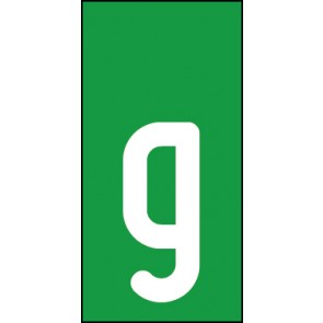 Schild Einzelbuchstabe g | weiß · grün selbstklebend