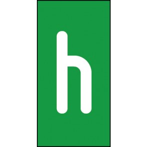 Schild Einzelbuchstabe h | weiß · grün