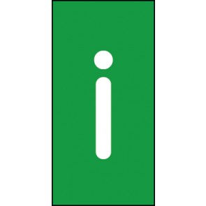 Schild Einzelbuchstabe i | weiß · grün