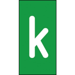 Aufkleber Einzelbuchstabe k | weiß · grün | stark haftend