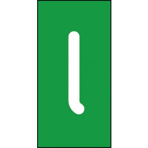 Magnetschild Einzelbuchstabe l | weiß · grün